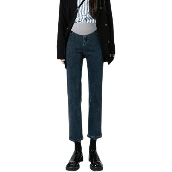 Μονόχρωμο ψηλόμεσο τζιν εγκυμοσύνης για γυναίκες