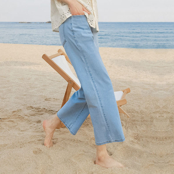 Спортно летни дънки за бременни жени