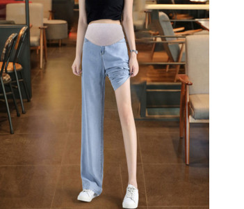 Női farmer kismamáknak magas derékkal - bő mintával két színben