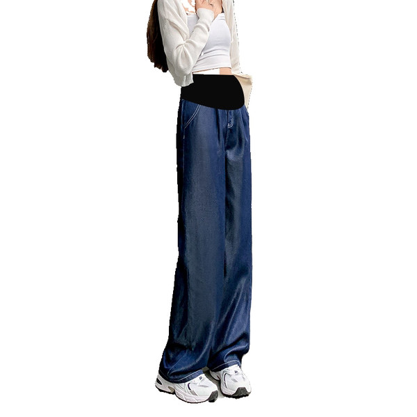 Női farmer kismamáknak magas derékkal - bő mintával két színben