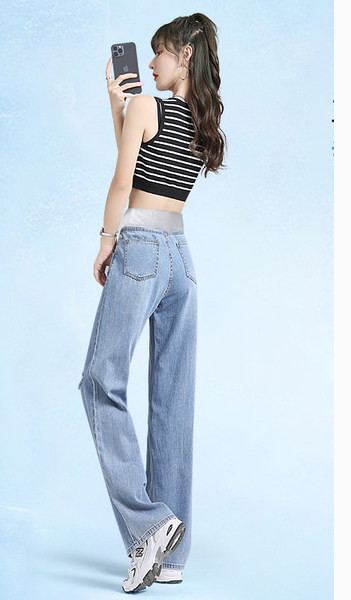 Ежедневни дамски дънки със скъсани елементи за бременни