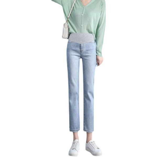 Moderne ženske traperice za trudnice s džepovima