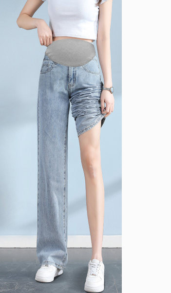 Τζιν εγκυμοσύνης με ψηλόμεσο φαρδύ πόδι