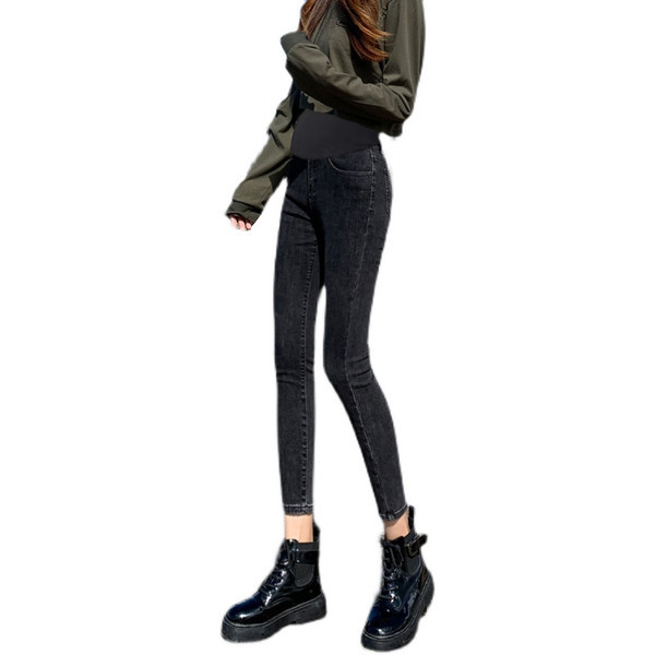 Дамски ластични дънки с висока талия за бременни