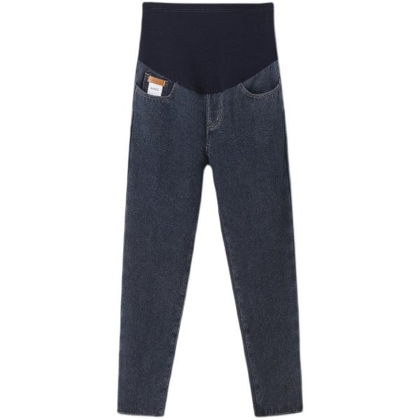 Casual μακρύ τζιν για εγκύους με πούπουλα