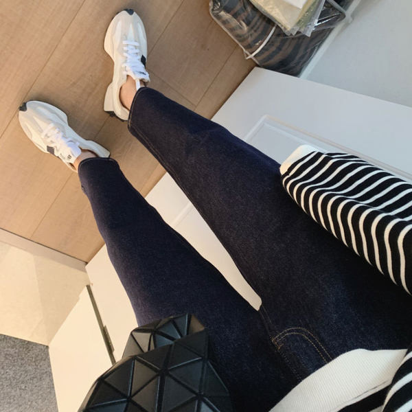 Női magas derekú terhes női farmer - vékony két színben