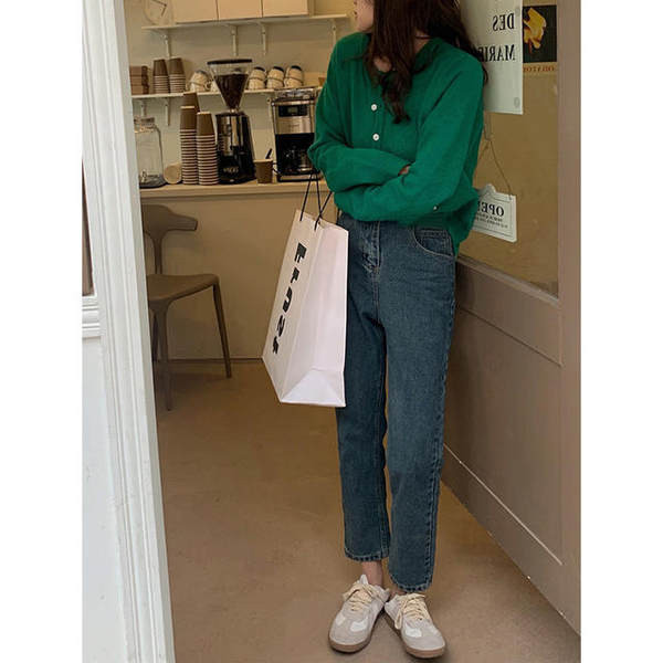 Női farmer terhes nőknek - egyenes modell