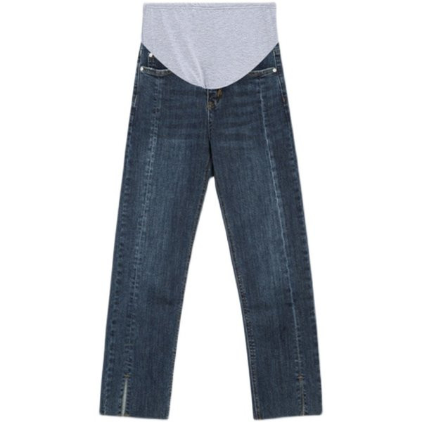 Γυναικείο τζιν για εγκύους με ψηλόμεσο - ίσιο καθαρό μοντέλο