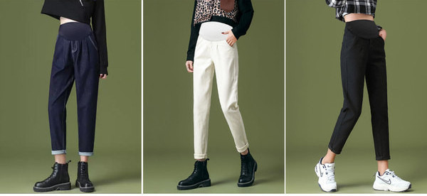 Női kismama farmernadrág zsebbel