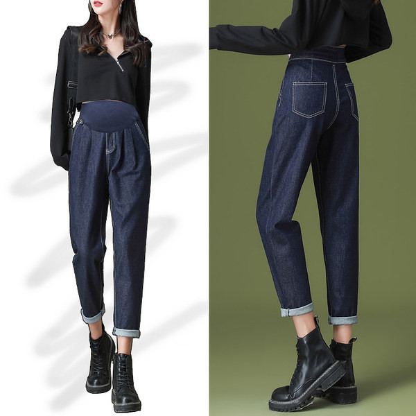 Női kismama farmernadrág zsebbel