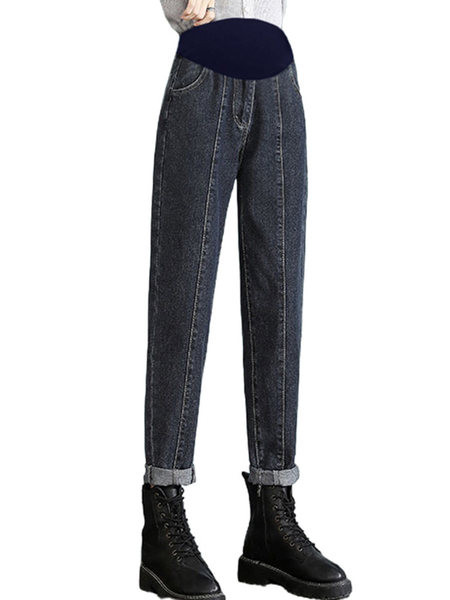 Ženske traperice za trudnice - retro visokog struka