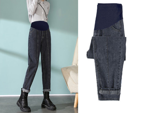 Ženske traperice za trudnice - retro visokog struka