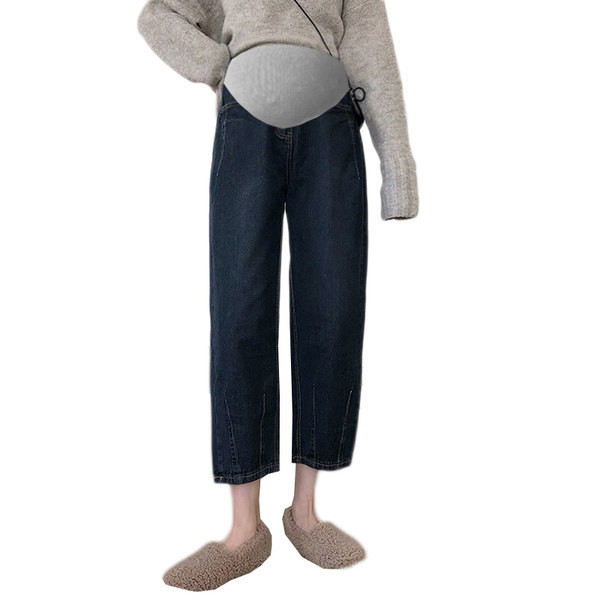 Kismama farmernadrág zsebekkel és gombokkal