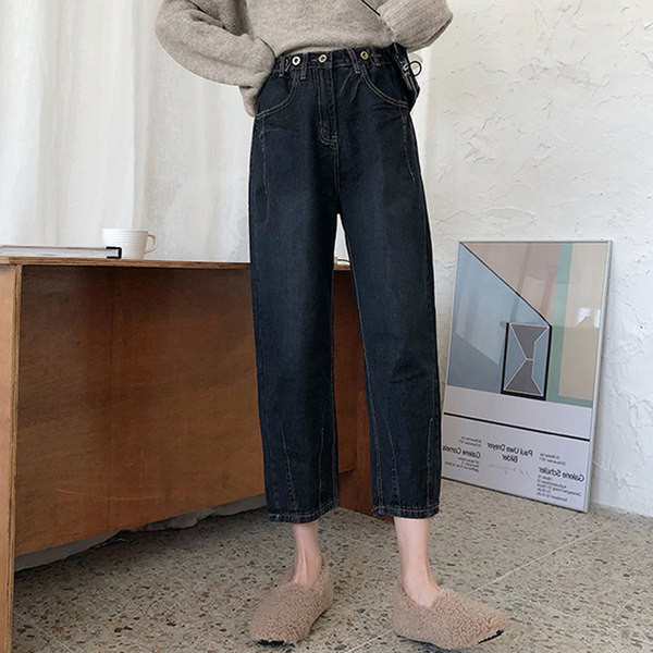 Kismama farmernadrág zsebekkel és gombokkal