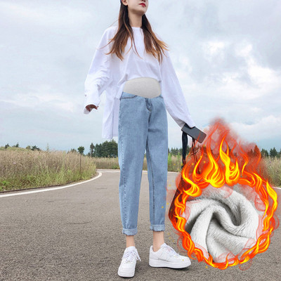 Ženske traperice za trudnice - s visokim strukom u tri boje