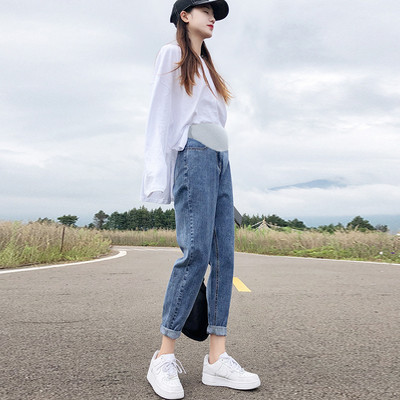 Ženske traperice za trudnice - s visokim strukom u tri boje