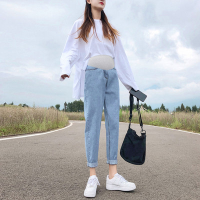 Ženske traperice za trudnice - s visokim strukom u tri boje