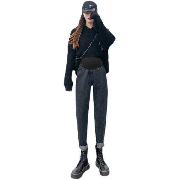 Ženske traperice za trudnice - s visokim strukom u tri boje