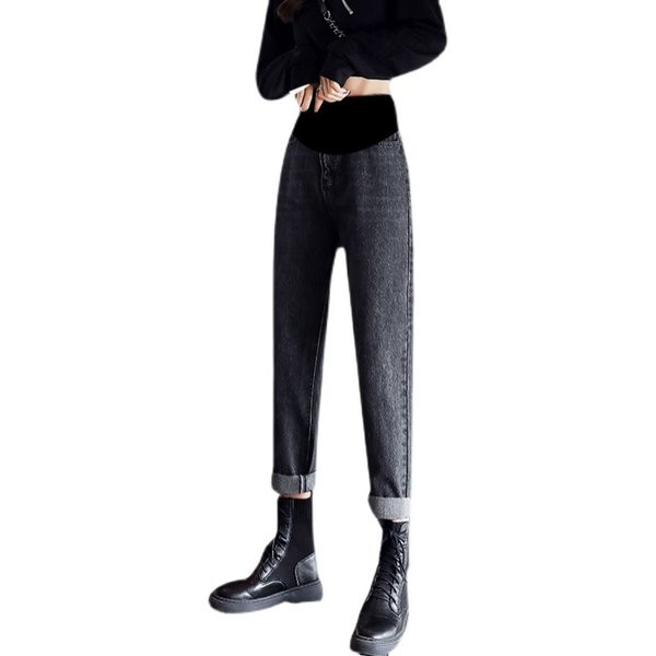 Μοντέρνο τζιν εγκυμοσύνης με τσέπες και ελαστική μέση