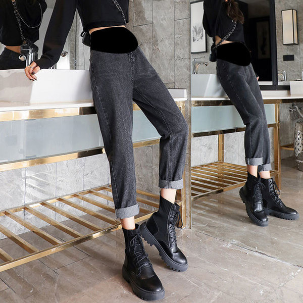 Μοντέρνο τζιν εγκυμοσύνης με τσέπες και ελαστική μέση