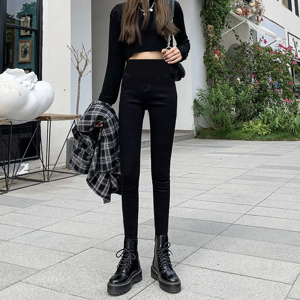 Ženske traperice za trudnice s visokim strukom - tip pencil