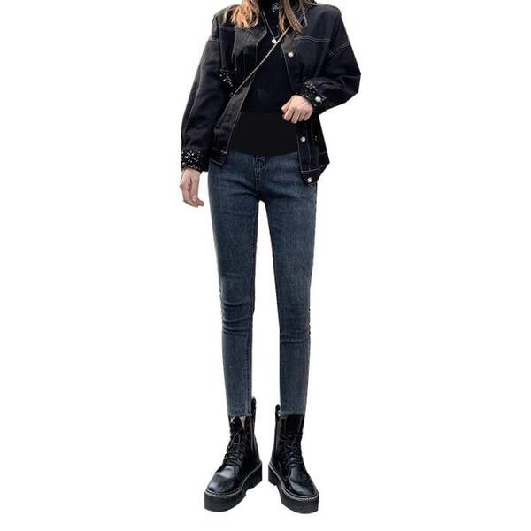 Ženske traperice za trudnice s visokim strukom - tip pencil