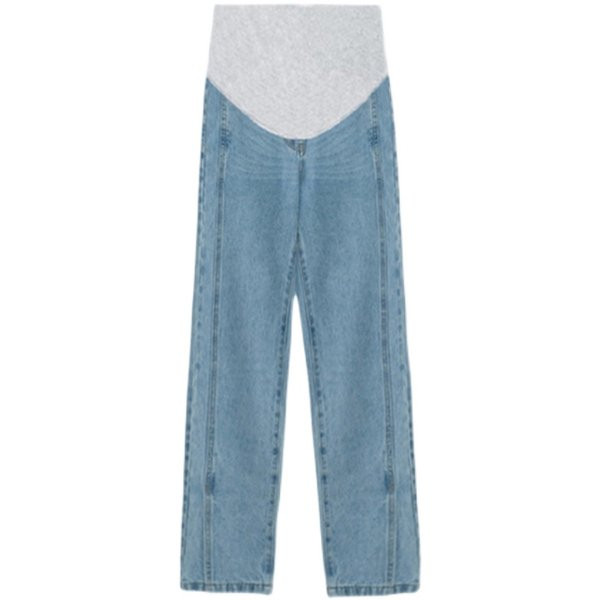 Trudničke traperice visokog struka - slobodnog uzorka u plavoj boji