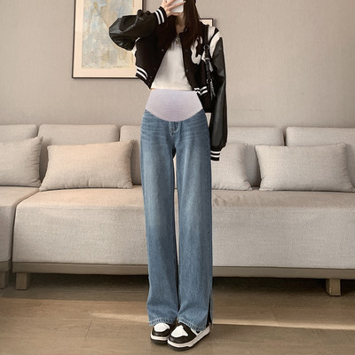 Φαρδύ μοντέλο τζιν για εγκύους καθαρό σχέδιο