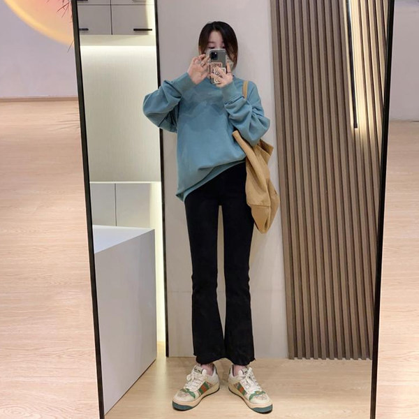 Traperice za trudnice s visokim strukom - ravni casual model