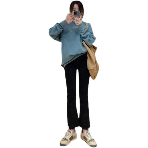 Traperice za trudnice s visokim strukom - ravni casual model