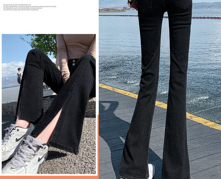 Női farmer terhes nőknek magas derékkal - letisztult modell