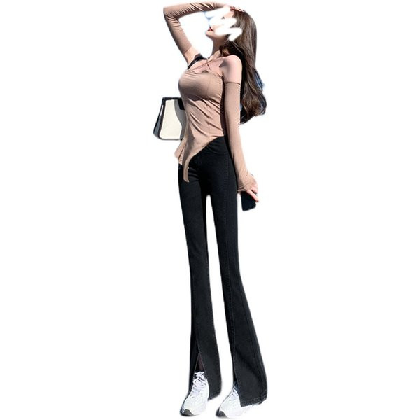 Női farmer terhes nőknek magas derékkal - letisztult modell