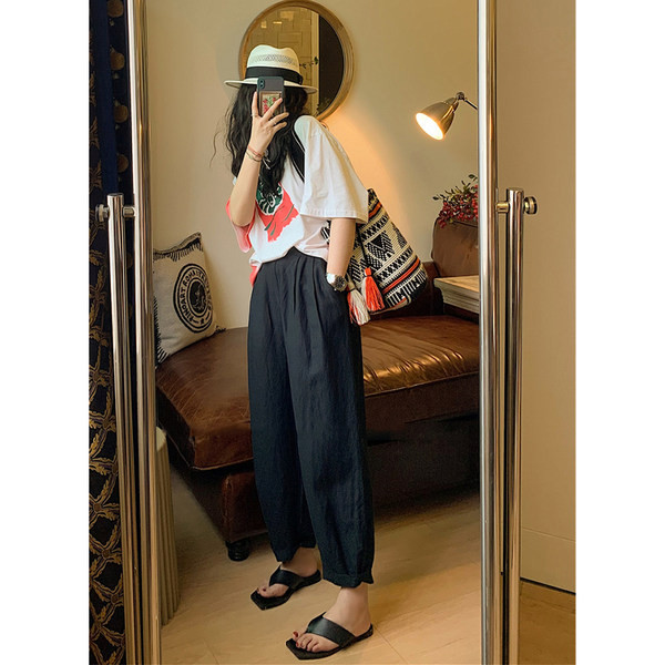 Дълъг и широк панталон за бременни