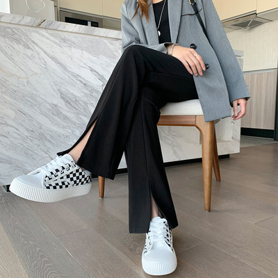 Tavaszi-őszi kismamanadrág hasítékkal