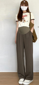 Γυναικείο μακρύ παντελόνι για εγκύους με ψηλόμεσο - καθαρό μοντέλο