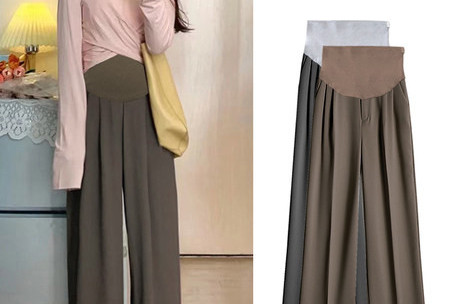 Γυναικείο μακρύ παντελόνι για εγκύους με ψηλόμεσο - καθαρό μοντέλο