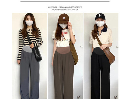 Γυναικείο μακρύ παντελόνι για εγκύους με ψηλόμεσο - καθαρό μοντέλο