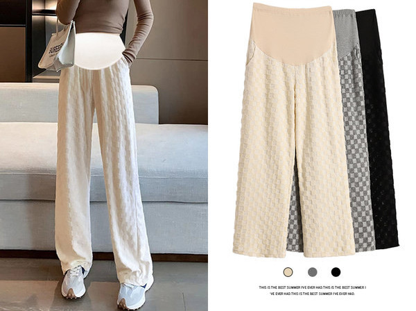 Γυναικείο μακρύ παντελόνι για εγκύους με ψηλόμεσο - χαλαρό αθλητικό μοντέλο