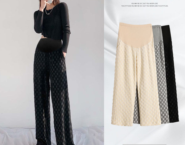 Γυναικείο μακρύ παντελόνι για εγκύους με ψηλόμεσο - χαλαρό αθλητικό μοντέλο