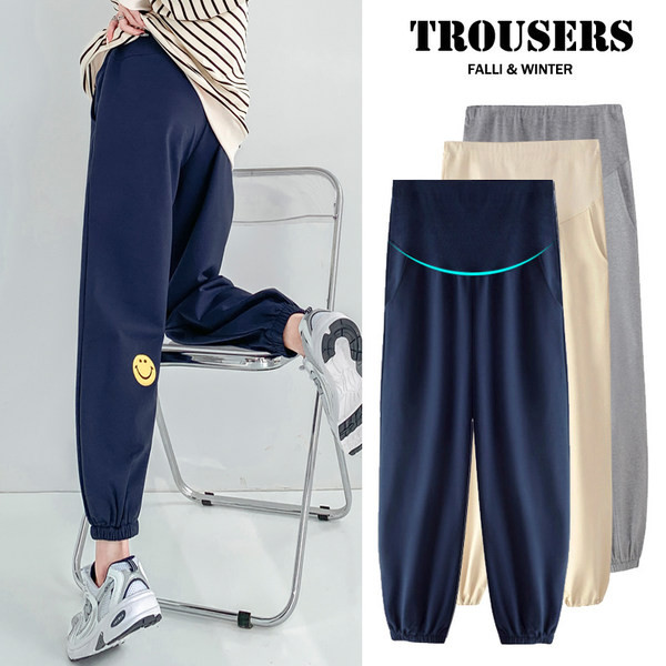 Női hosszú nadrág terhes nőknek - magas derékú sport