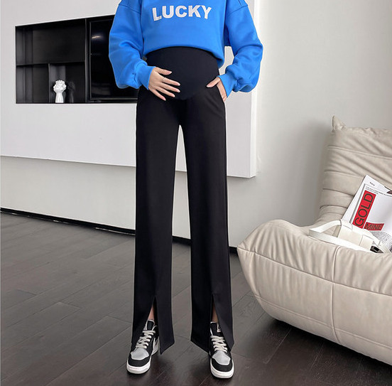 Elegáns női kismamanadrág hasítással