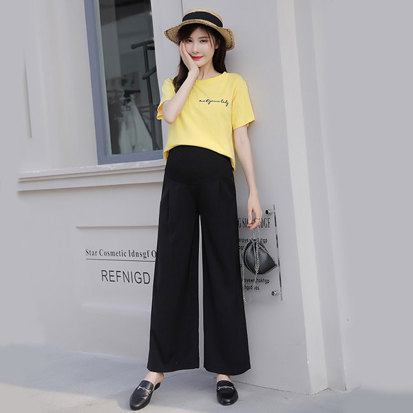 Női magas derekú kismamanadrág - bő minta