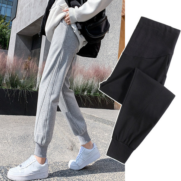 Дамски дълги панталони за бременни жени - спортен модел с висока талия