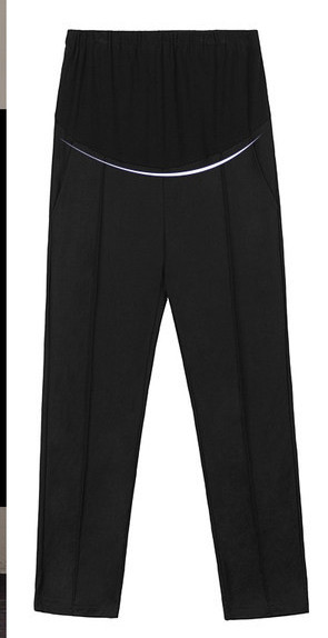 Дълъг прав панталон в черен цвят за бременни