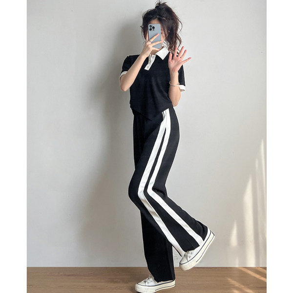 Lezser női nadrág rövidített szegéllyel kismama viselethez