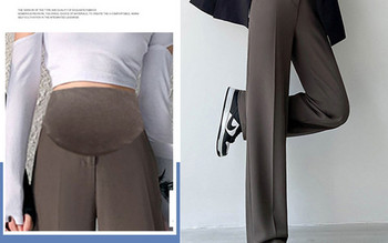 Дамски дълъг панталон за бременни жени с висока талия - с два цвята