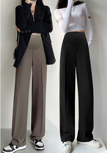 Дамски дълъг панталон за бременни жени с висока талия - с два цвята