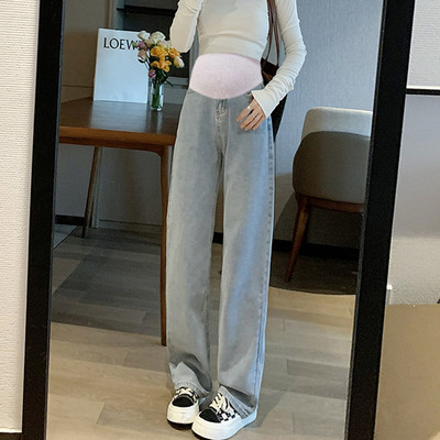 Νέο μοντέλο τζιν εγκυμοσύνης ψηλόμεσο φαρδύ πόδι