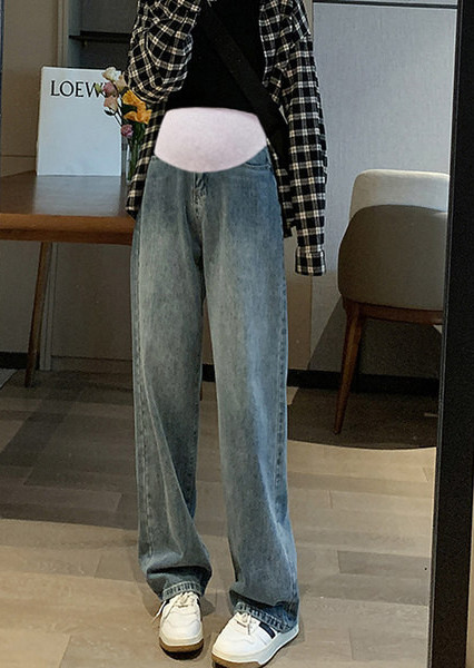 Νέο μοντέλο τζιν εγκυμοσύνης ψηλόμεσο φαρδύ πόδι