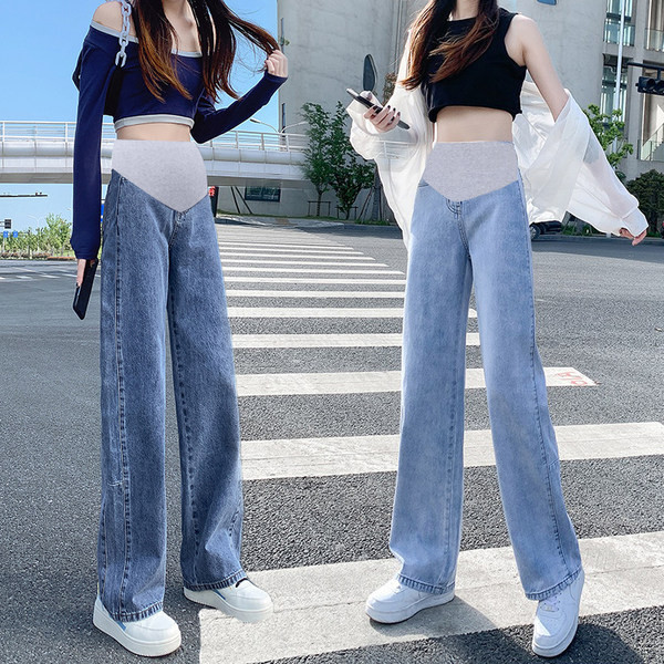 Női kismamafarmer széles modellje